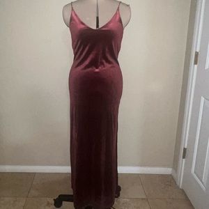 Free People Velvet Maxi Dress with Slit - Size s